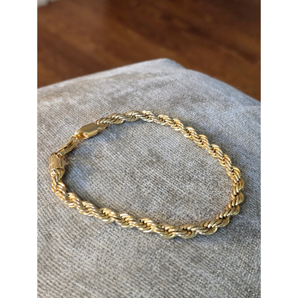 Rope Bracelet Goldtone Very Little Tone Loss Vintage